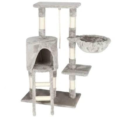 Image de SPRINGOS Arbre à chat avec surface de couchage, maison pour chat, corde jeu, 96 cm