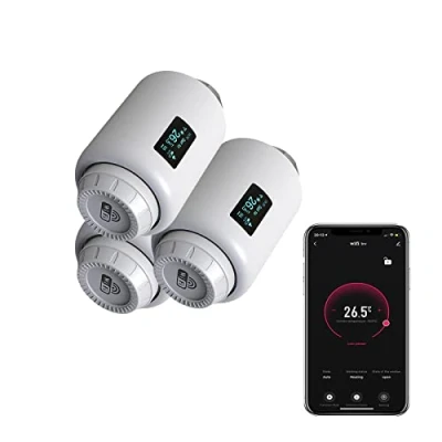 Image de Qiumi Vannes de radiateur thermostatiques WiFi Smart Programmable Direct avec commande vocale Googlehome