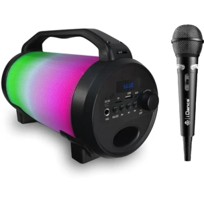 Image de iDance Cyclone 400 Enceinte Portable avec karaoké (Bluetooth, MP3, USB, Radio FM, système d&#039;éclairage de fête)