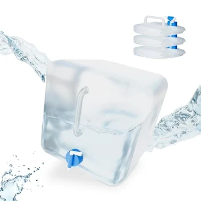 Image de Relaxdays Lot de 4 bidons pliants sans BPA Transparent 20 l