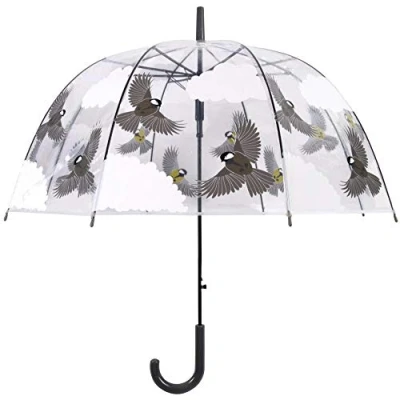 Image de Esschert Design TP274 Parapluie pour oiseaux, transparent, marron, blanc