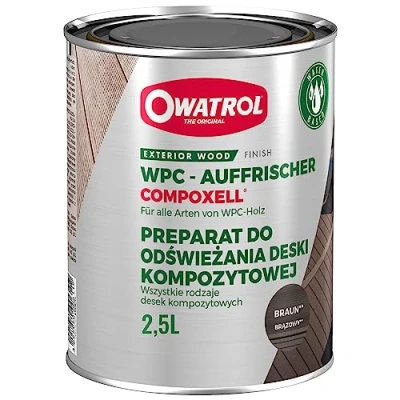 Image de Compoxell Raviveur pour terrasse en bois composite Owatrol 2,5 L Brun