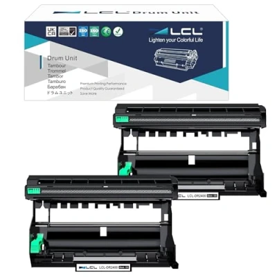 Image de LCL Tambour Compatible DR2400 DR 2400 12000 Pages (2 Noir) Remplacement pour Brother HL L2350DW L2310D L2357DW L2375DW L2370DN/HL 2370DW /MFC L2710DN MFC L2710DW L2730DW L2750DW