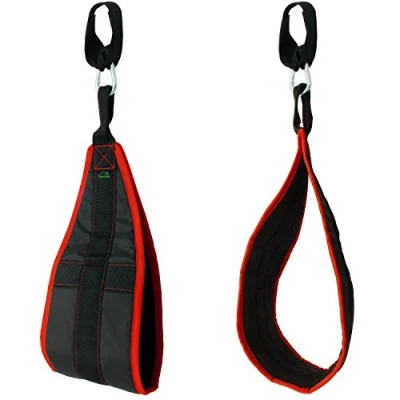 Image de CampTeck U6833 Sangles Abdominaux Rembourrées avec Mousqueton pour Souspension, Abdominaux, Crunch, Gym Fitness Exercice d&#039;haltérophilie Noir, 1 Paire