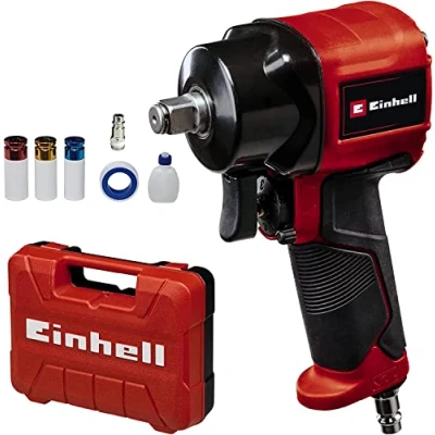 Image de Einhell Clé à chocs pneumatique TC PW 610 Compact (couple max. de Nm, carré d’entraînement 1/2&quot;) Livré dans son coffret avec 3 douilles