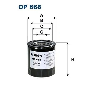 Image de FILTRON OP 668 Filtre à huile M 23 X 1.5 vissé SCANIA: L,P,G,R,S series, P,G,R,T 4 series