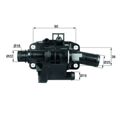 Image de MAHLE ORIGINAL TH 41 83 Thermostat d&#039;eau avec joint d&#039;étanchéite PEUGEOT: 307 3/5 portes, 206 207 SW, CITROËN: C4 I portes