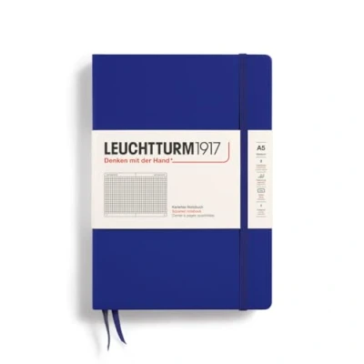 Image de LEUCHTTURM1917 369794 Carnet de notes Medium (A5), Couverture rigide, 251 pages numérotees, Ink, Quadrillé