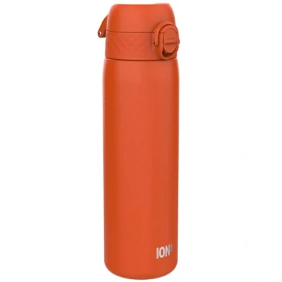 Image de ION8 Gourde Inox Léger, 600ml, Non Isolé, Anti Fuite, Facile à Ouvrir, Verrouillage Sécurisé, Lavable au Lave Vaisselle, Poignée de Transport, Acier Inoxydable, Orange Chaleureux