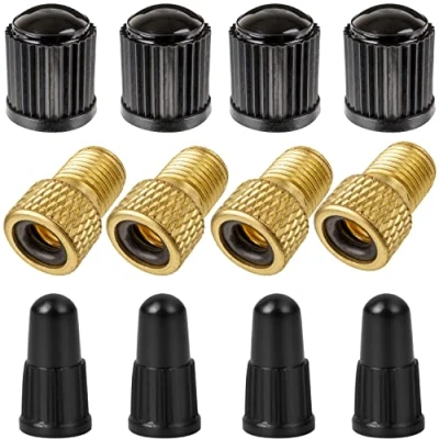 Image de Lot de 12 adaptateurs pour Valve Dunlop et Sclaverand sur Schrader, 4 x DV + SV vers AV, Bouchon voiture, Presta Adaptateur Vélo