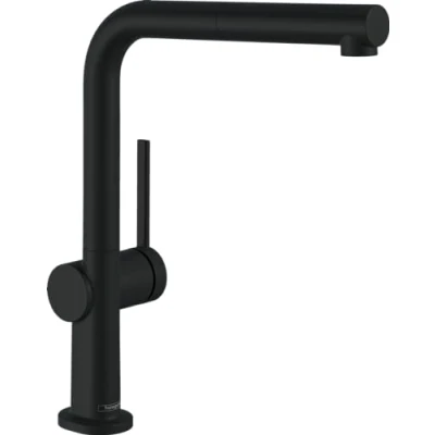 Image de hansgrohe Talis M54 Mitigeur de cuisine avec douchette extractible, 1 jet, Robinet hauteur sous bec 270 mm, Robinetterie pivotant et extensible, Noir mat, 72808670