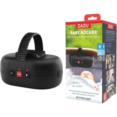 Image de ZAZU Robby Balançoire automatique pour bébé, épaisseur réglable, minuterie 40 min, capteur de cri rechargeable par USB, étanche, universel poussette et buggy