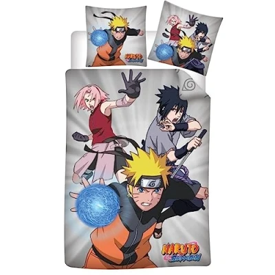 Image de Aymax Naruto Shippuden Trio Parure de Lit (140 x 200 cm, 100% poliéster), diseño Flores