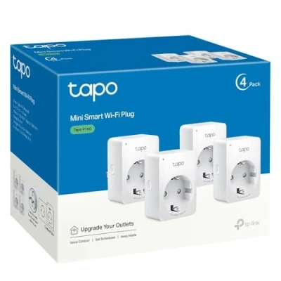 Image de Tapo Prise Connectée WiFi, Intelligente compatible avec Alexa et Google Home, 10A Type F, Contrôler le ventilateur, la cafetière, lampe à distance, aucun hub requis, P100(4 pack)