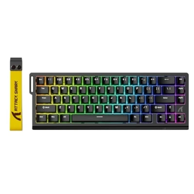 Image de ATTACK SHARK X68 HE Clavier 8000Hz Rapid Trigger, Gamer Filaire RGB 60% avec Précision RT de 0,01 mm Interrupteur Magnétique, Actionnement Réglable, Snap Tap, pour PC/Mac, Noir