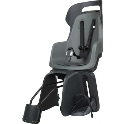 Image de BOBIKE 8012700005 Siège arrière GO Maxi avec système d&#039;inclinaison pour vélos Roues de 26&quot; à 29&quot; ancrage dans Le Cadre Couleur Gris Macaron