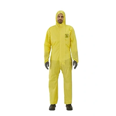 Image de Ansell AlphaTec 2300 Model 132, Combinaison de Travail Jetable, Protection Chimique Type 3/4/5, Tenue Intégrale et Impérméable, Risques Industriels Mécaniques, Jaune, Taille XL (1 Pièce)