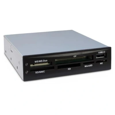 Image de Lecteur de cartes mémoire Inter Tech CI 02 Compatible CF, MMC, MS, MicroSD... USB 2.0 Noir