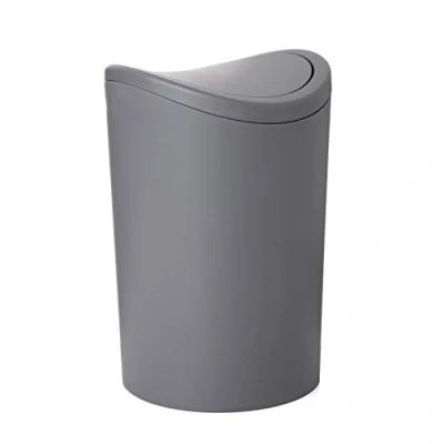 Image de TATAY Papelera Baño con Tapa Basculante, 6L de Capacidad, Polipropileno, Libre BPA, Color Gris, Medidas 19 x 28 cm