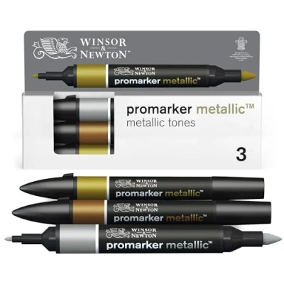 Image de Winsor &amp; Newton Promarker Set de 3 Tons Metallic