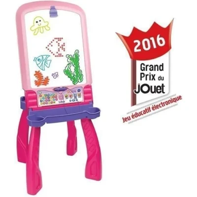 Image de VTech Magi Chevalet interactif 3 en 1 rose, tableau enfant