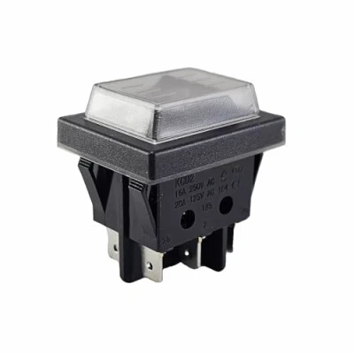 Image de Interrupteur à bascule 6 broches 16 A 250 V CA avec couvercle étanche Noir