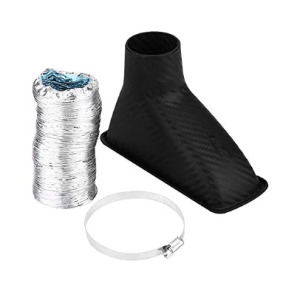 Image de Kit de Tuyau D&#039;admission D&#039;air Turbo, Admission Turbo Universel Voiture Modifiée Pare chocs avant Prise Turbine Entrée Entonnoir Outil (Square)