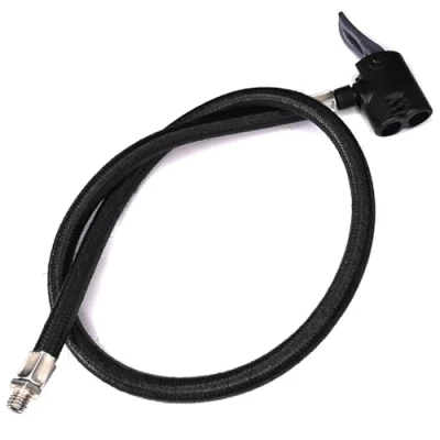 Image de cyclingcolors Raccord Flexible de Pompe à vélo Double tête Valve Presta + Schrader gonflage Roue VTT Route Poussette Chariot brouette