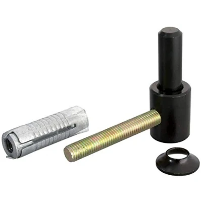 Image de Alberts 307387 Gond à visser avec filetage métrique laquée noire cote axe Ø16 mm 65 x 33