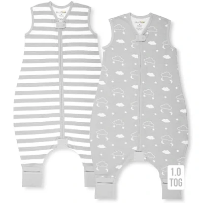 Image de Mama Cheetah sac de couchage avec pieds en coton biologique 1.0 Tog pour garçons et filles, bébés jambes fermeture éclair à double sens, Early Walker Medium