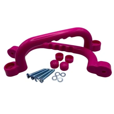 Image de HOQ 1 paire de poignées d&#039;appui qualité supérieure 2 en plastique 240 x 75 mm Pour maisons sur pilotis, lits mezzanines, jeu et tours Rose
