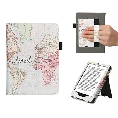 Image de kwmobile Etui Compatible avec Kindle Paperwhite 11e génération Étui à Rabat magnétique Tablette eReader Similicuir pour Noir Multicolore