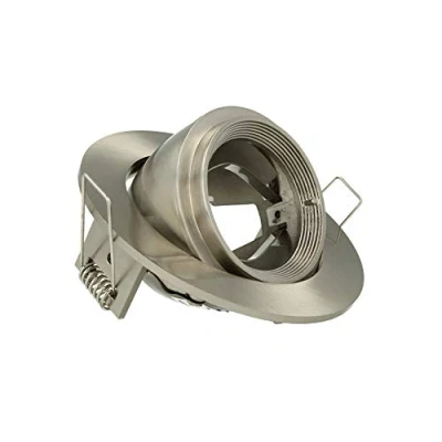Image de Projecteur LED LEDLUX Snooker GU10 MR16 encastré réglable à 90 degrés rond avec anneau trou de 90mm éclairage asymétrique (Nickel satiné)