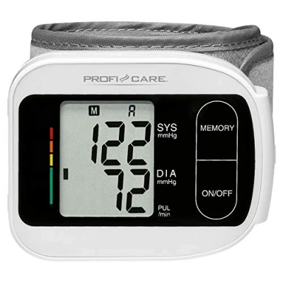 Image de ProfiCare Tensiomètre Poignet pour Mesurer la Tension Artérielle Ecran LCD Fonctionne sur Piles Blanc