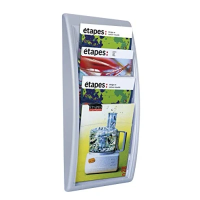 Image de Paperflow Présentoir mural aluminium Quick Fit System 4 cases A4