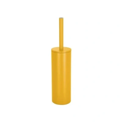 Image de Spirella, Brosse WC avec Support Acier, Modèle Akira, tête Interchangeable et d&#039;un Pot en Acier Solide, Récipient hygiénique, Toilette fermée, à Poser, Jaune Soleil Mat, 40 x 9.5 cm