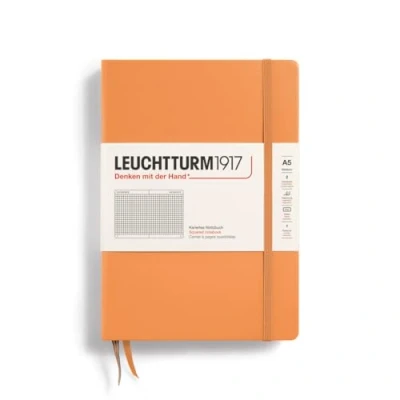 Image de LEUCHTTURM1917 369782 Carnet de notes à couverture rigide, format A5, 251 pages numérotées, abricot quadrillé