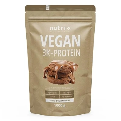 Image de Nutri + Protein Powder Cookies &amp; Cream 1kg 79% de protéines Plus Shape Shake 3k en poudre pour renforcement musculaire Protéine végétalienne