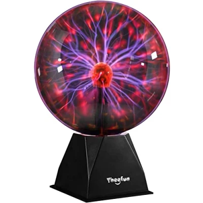 Image de Theefun 8 Pouces Boule Plasma Magique, Lumière De Touch Sensible Tactile Cristal Sphère Jouets pour Cadeaux Noël