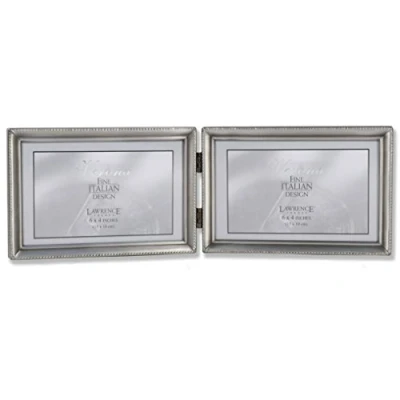 Image de Lawrence Frames Bordure de perles, double 15,2 x 10,2 cm, étain