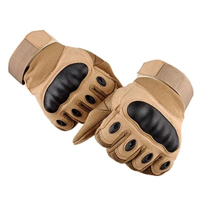 Image de GES gants de moto, moto tactiles pour hommes avec doigts à écran tactile VTT conduisant des motocross (Marron, M)