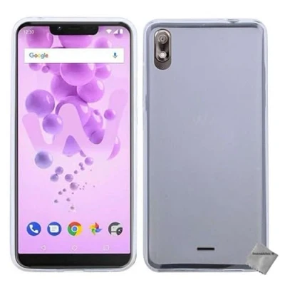 Image de Coque silicone gel fine pour Wiko View 2 Go + film ecran BLANC TRANSPARENT