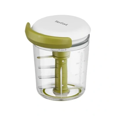 Image de Tefal 5 Second Chopper Shaker K16441 secondes, hachoir manuel de 450 ml, grossier, moyen et fin, lames en acier inoxydable, sans électricité, base antidérapante facile à nettoyer
