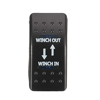 Image de E Support™ Interrupteur à Bascule Commutateur 7 Broches Momentané Lampe Lumière LED Bleu 12V 20A pour Voiture Bateau Winch in Out