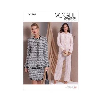 Image de VOGUE PATTERNS V1992B5 Vestes, jupes et pantalons pour femme B5 (36 38 40 42 44)