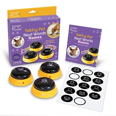 Image de Hunger For Words Prochains mots pour chien parlant: Noms kit de 3 boutons avec message enregistrable chiens, communication les chiens