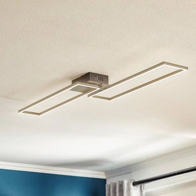 Image de BRILONER plafonnier LED, à intensité réglable, télécommandé, incluant une commande pour la température de couleur, noir, 110 x 24,8 7,8 cm (LxlxH)
