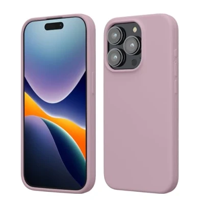 Image de kwmobile Coque pour iPhone 15 Pro Housse de téléphone Fine en Silicone avec Surface Douce et Anti Choc Mauve Pastel