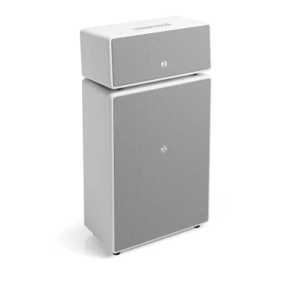 Image de Audio Pro Drumfire II Enceinte Multiroom WiFi Puissante sans Fil avec Bluetooth Haut Parleur Portable AirPlay2, Google Cast, Spotify Connect Blanc