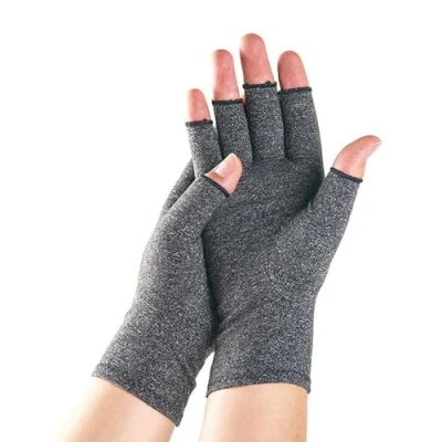 Image de LETSTONY Gants de compression unisexes pour adultes souffrant d&#039;arthrite en bambou d&#039;arthrite, gris, taille M, M